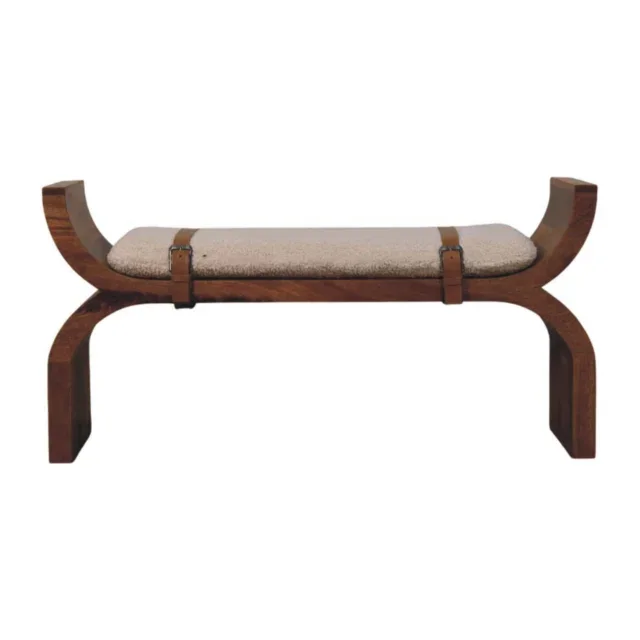 Lina Stirrup Curve Bench — Amber Oak — alternate view