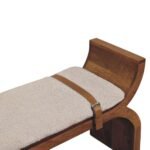 Lina Stirrup Curve Bench — Amber Oak — product photograph