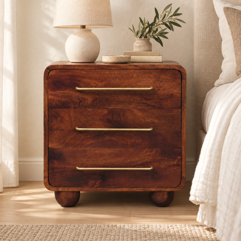 Lina Rounded Three-Drawer Chest