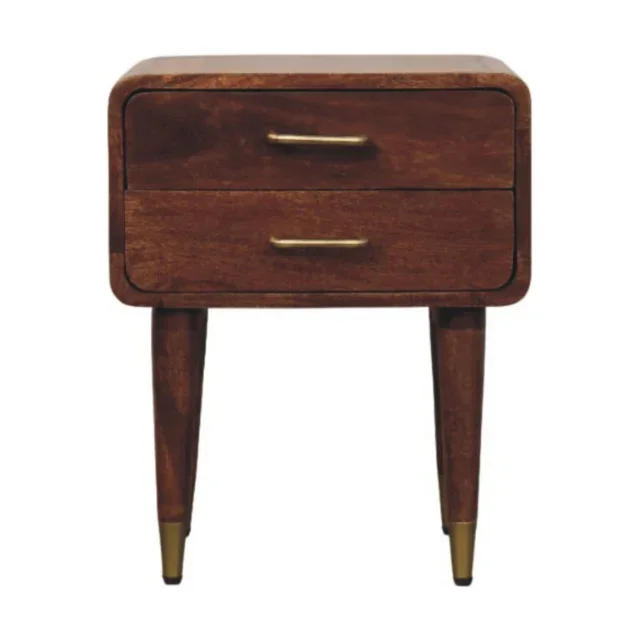 Valen Two-Drawer Bedside Table — Roasted Almond — alternate view