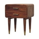 Valen Two-Drawer Bedside Table — Roasted Almond — product photograph