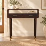 Valen Console Table — Velvet Mocha — styled interior