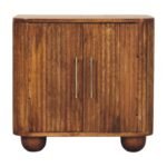 Solis Fluted Petite Sideboard — Amber Oak — product photograph