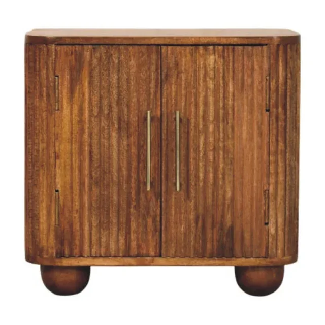 Solis Fluted Petite Sideboard — Amber Oak — alternate view