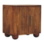 Solis Fluted Petite Sideboard — Amber Oak — product photograph