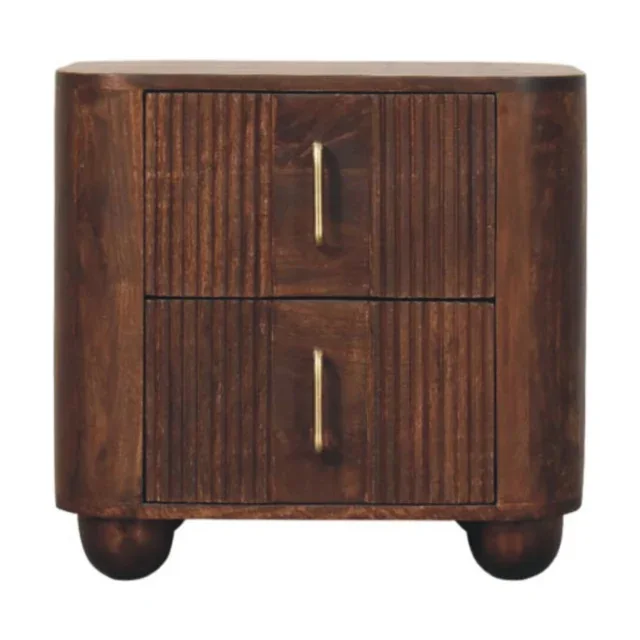 Marlow Fluted Bedside — California Walnut — alternate view