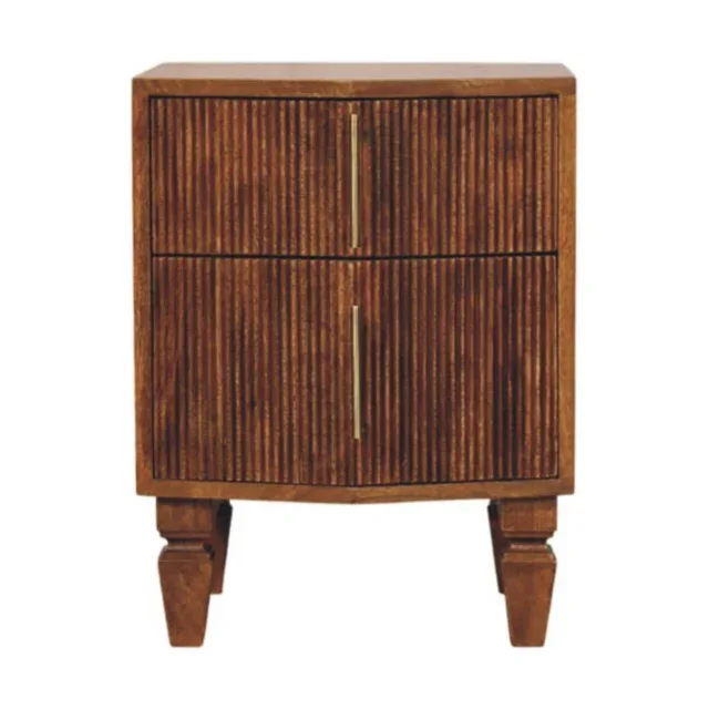 Lova Bedside Unit — Winewood Oak — alternate view