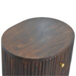 Lina Curved Fluted Three-Drawer Bedside — Velvet Mocha — product photograph