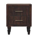 Berg Two-Drawer Bedside — Velvet Mocha — product photograph