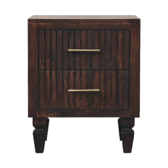 Berg Two-Drawer Bedside — Velvet Mocha — alternate view