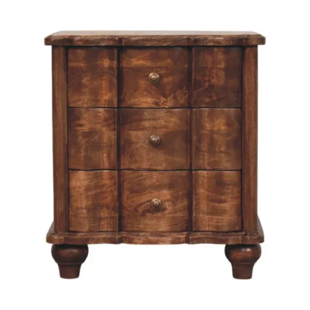 Lume Roasted Panelled Bedside — Roasted Almond — alternate view