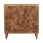 Klint Carved Block Cabinet — Golden Teak — product photograph