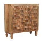 Klint Carved Block Cabinet — Golden Teak — product photograph