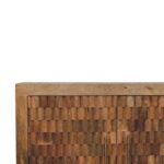 Klint Carved Block Cabinet — Golden Teak — product photograph