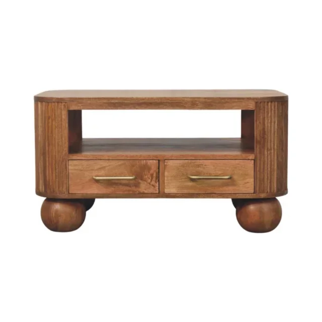 Briarwood Fluted Coffee Table — Golden Teak — alternate view