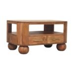 Briarwood Fluted Coffee Table — Golden Teak — product photograph