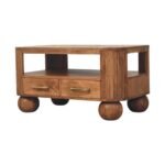 Briarwood Fluted Coffee Table — Golden Teak — product photograph