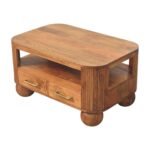 Briarwood Fluted Coffee Table — Golden Teak — product photograph