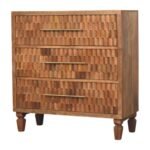 Klint Carved Storage Chest — Golden Teak — product photograph