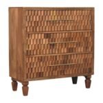 Klint Carved Storage Chest — Golden Teak — product photograph