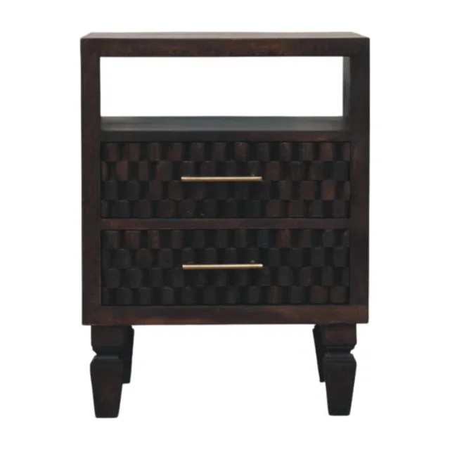 Klint Carved Bedside Table — Velvet Mocha — alternate view