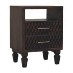 Klint Carved Bedside Table — Velvet Mocha — product photograph