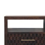 Klint Carved Bedside Table — Velvet Mocha — product photograph