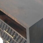 Klint Carved Bedside Table — Velvet Mocha — product photograph