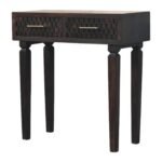 Klint Carved Slim Console — Velvet Mocha — product photograph