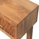 Klint Carved Twin-Drawer Console — Golden Teak — product photograph