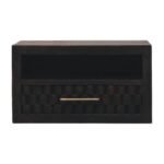 Klint Carved Open-Slot Bedside — Velvet Mocha — product photograph