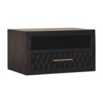 Klint Carved Open-Slot Bedside — Velvet Mocha — product photograph