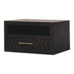 Klint Carved Open-Slot Bedside — Velvet Mocha — product photograph