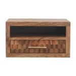 Klint Carved Slot-Drawer Bedside — Golden Teak — product photograph