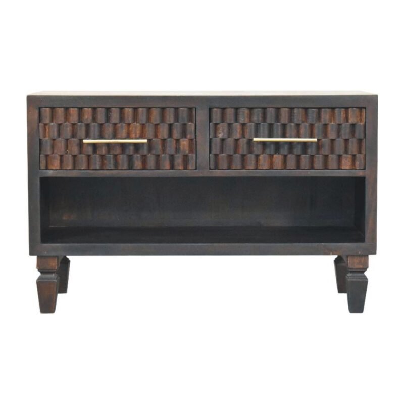 Cadiz Carved Shoe Bench — Mocha — alternate view