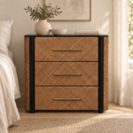 Haven Weave Three-Drawer Chest — styled interior
