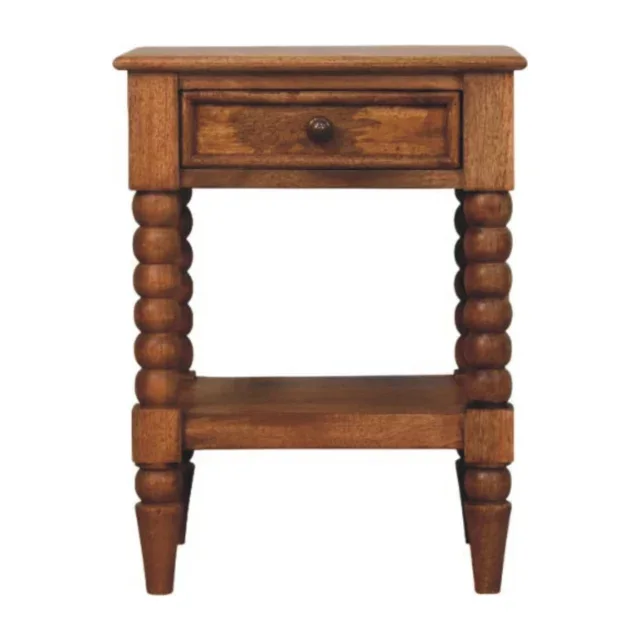 Spindle Bedside Table — Amber Oak — alternate view