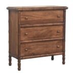 Bambu Carved Three-Drawer Chest — Roasted Almond — product photograph