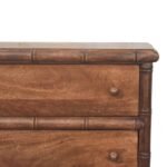Bambu Carved Three-Drawer Chest — Roasted Almond — product photograph