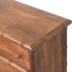 Bambu Carved Three-Drawer Chest — Roasted Almond — product photograph