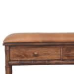 Bambu Carved Storage Bench — Roasted Almond — product photograph