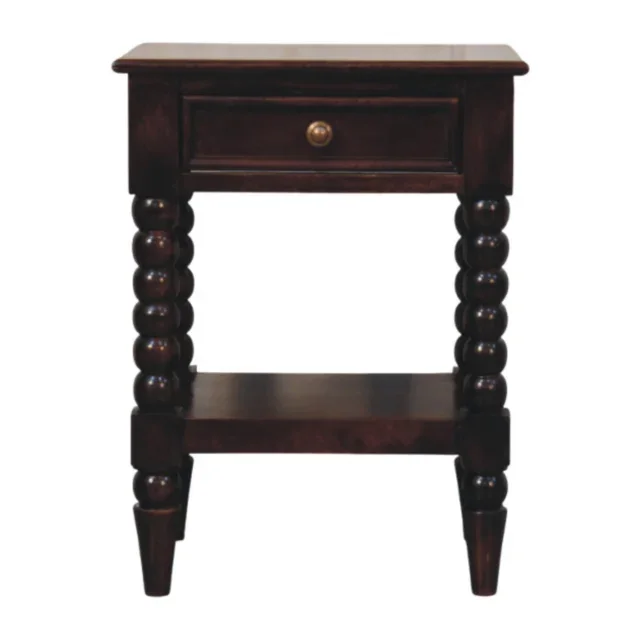Spindle Bedside — Winewood Oak — alternate view