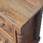 Forma Barley Twist Two-Drawer Bedside — Amber Oak — product photograph
