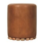 Bola Leather Accent Stool — product photograph