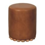 Bola Leather Accent Stool — product photograph