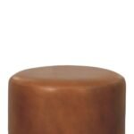 Bola Leather Accent Stool — product photograph
