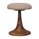 Solis Sculpted Bouclé Stool — product photograph