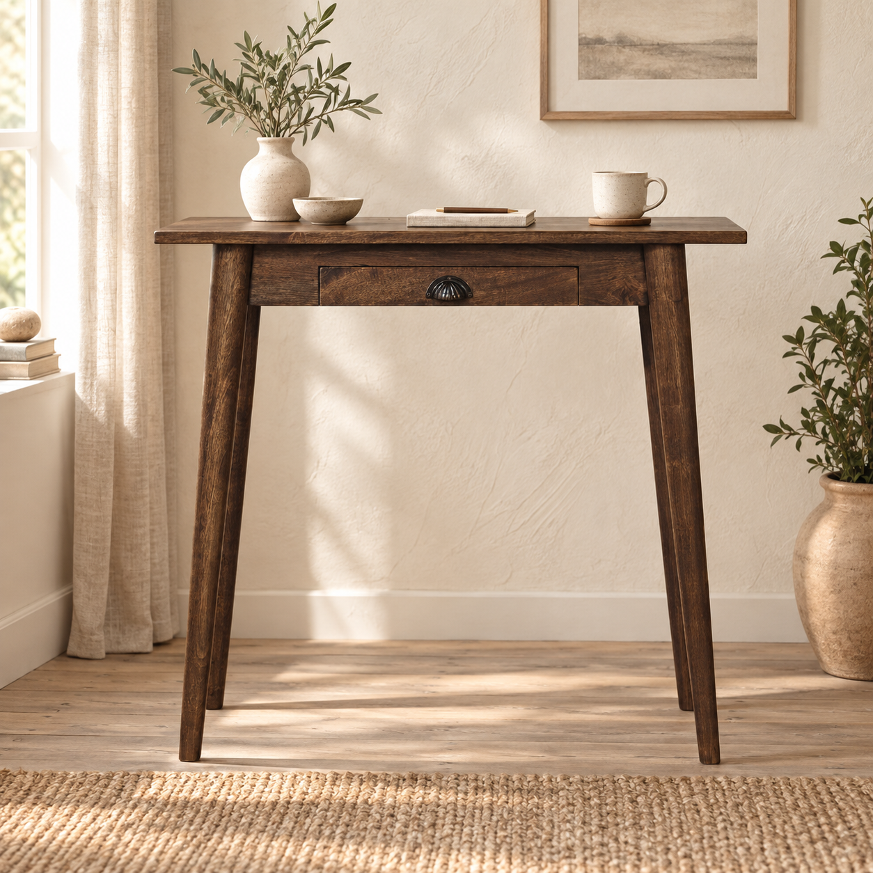 Nord Writing Desk — Classic Grey in a styled interior