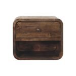 Lina Rounded One-Drawer Bedside — Classic Grey — product photograph