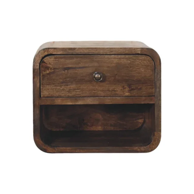 Lina Rounded One-Drawer Bedside — Classic Grey — alternate view